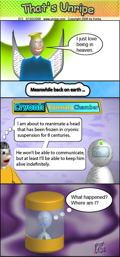 cartoon 72, cryonic ripening chamber